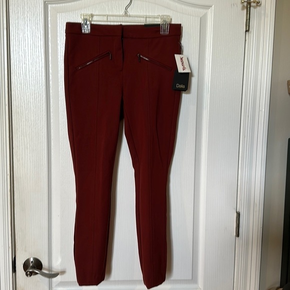 Dalia Pants - DALIA  size 4 fits like a 6 Rust stitch detail thin leg dress pant NWT
